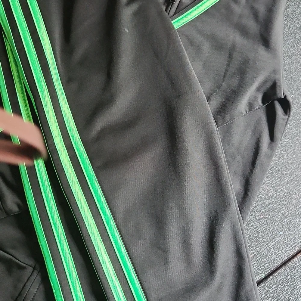 Adidas Black Tracksuit with Green Stripes - Picture 5 of 5